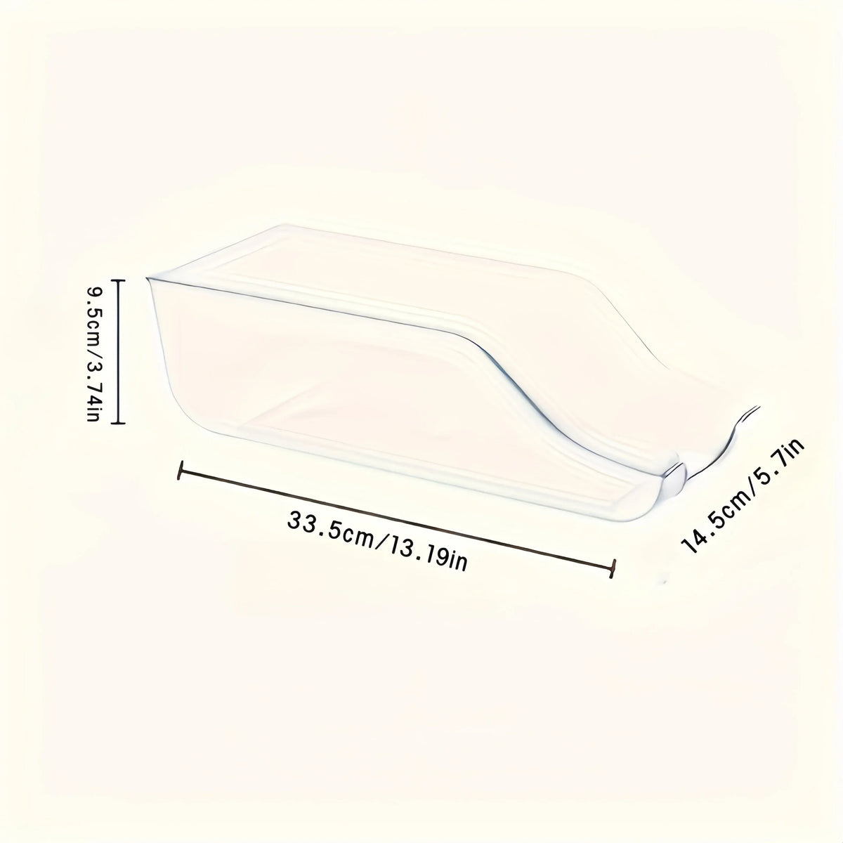 Dimensions of the can dispenser: 33.5cm long, 14.5cm deep and 9.5cm high