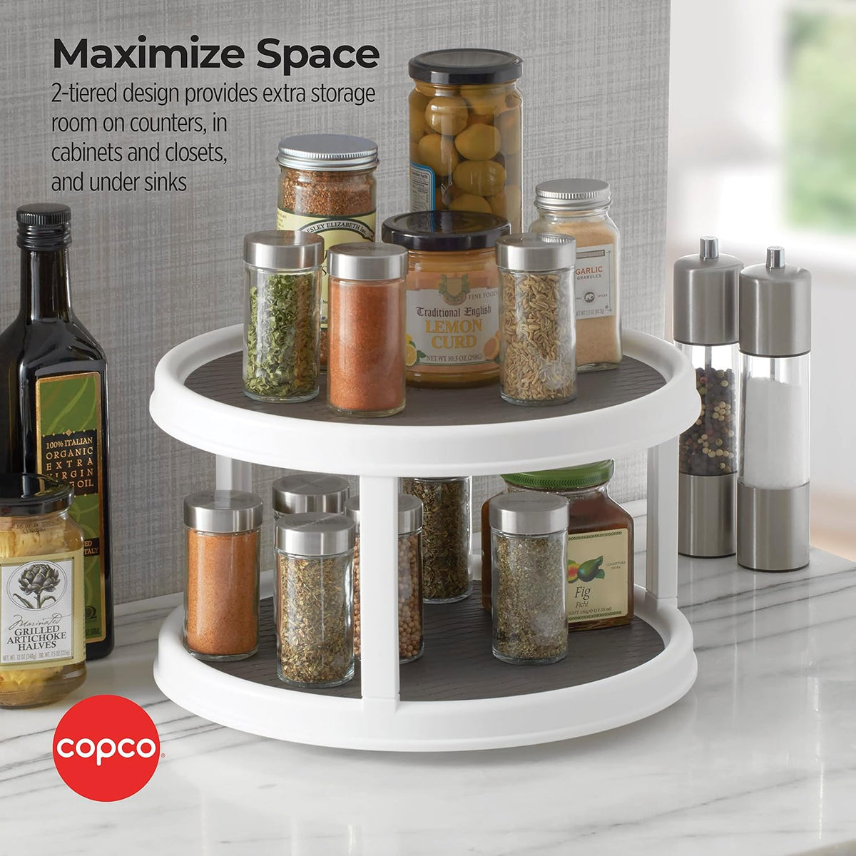 2-Tier Cupboard Turntable, 30cm — view 2