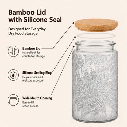 Glass Canister with Bamboo Lid, 1L — view 3