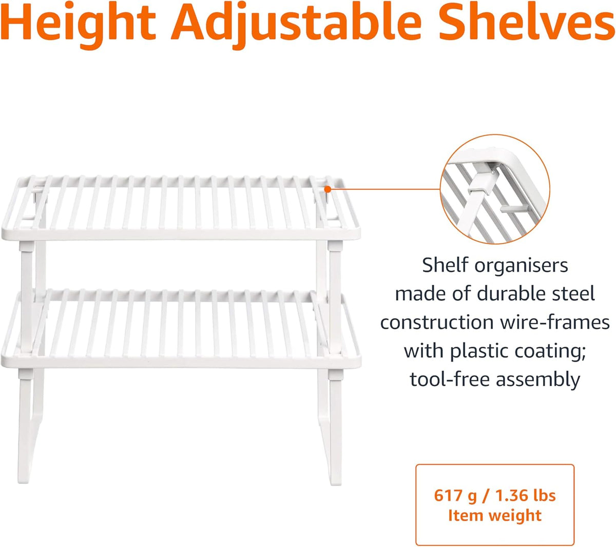 Stackable Cupboard Shelves, Pair — view 4