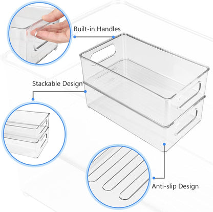Cut-out handle, stackable design and ribbed anti-slip base