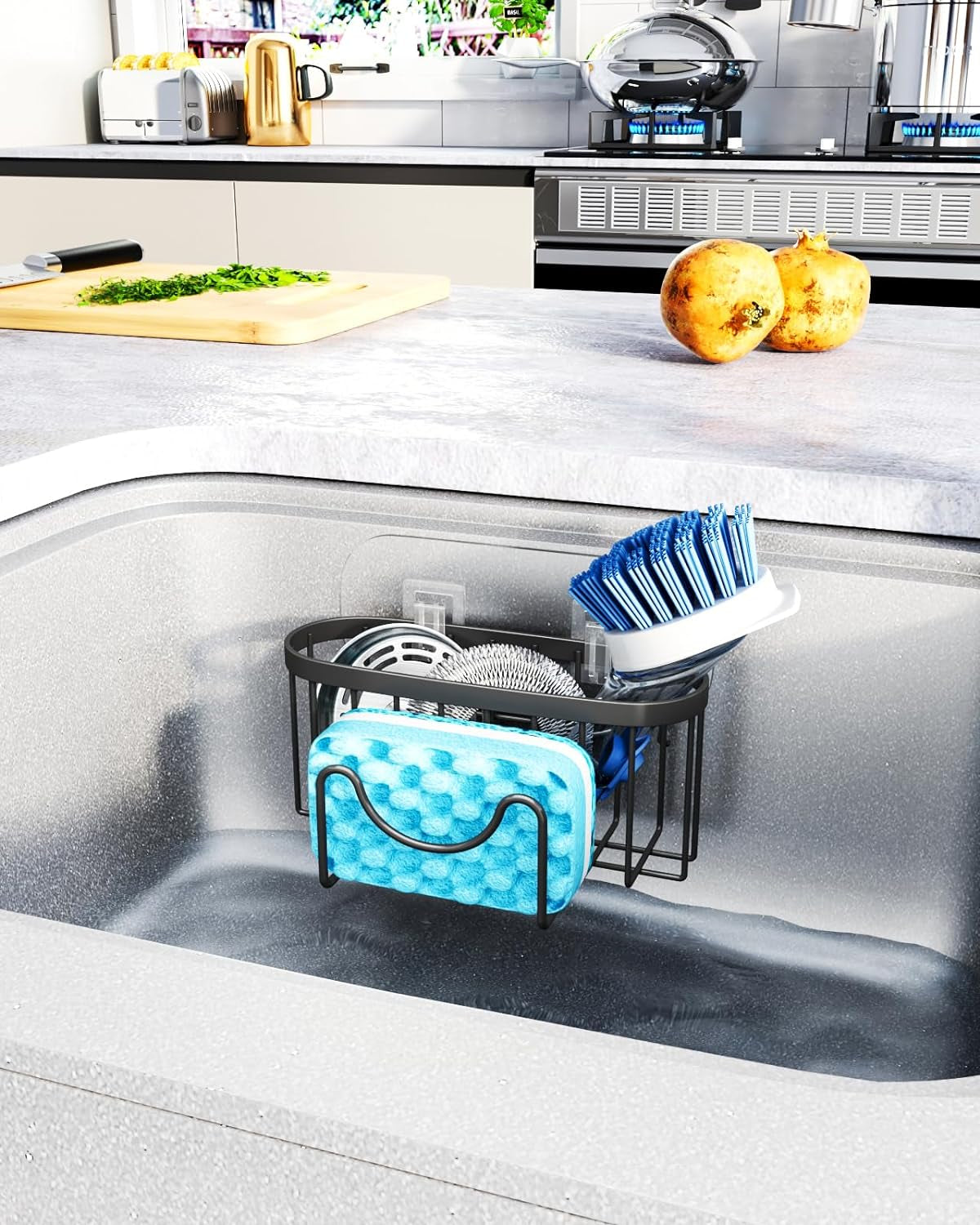 M-Shaped Sink Caddy, Stainless Steel — view 7