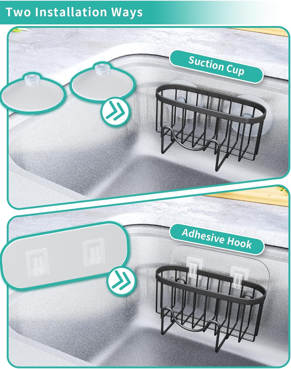 M-Shaped Sink Caddy, Stainless Steel — view 4