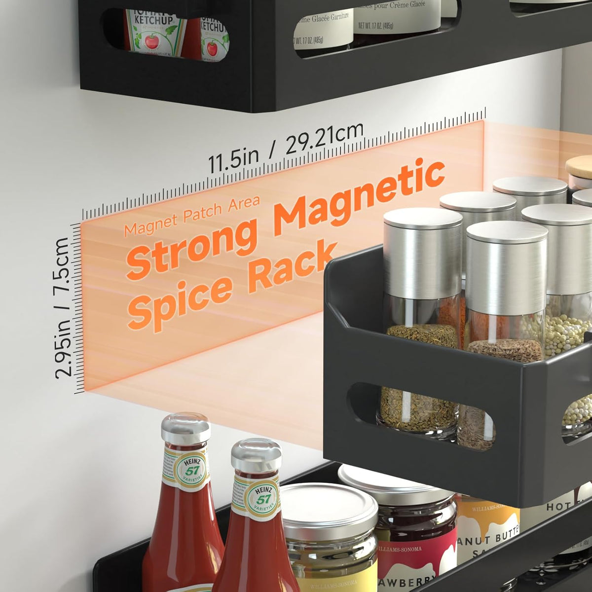 Magnetic Fridge Spice Racks, Set of 4 — view 2