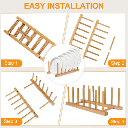 Bamboo Plate Rack, Pair — view 3