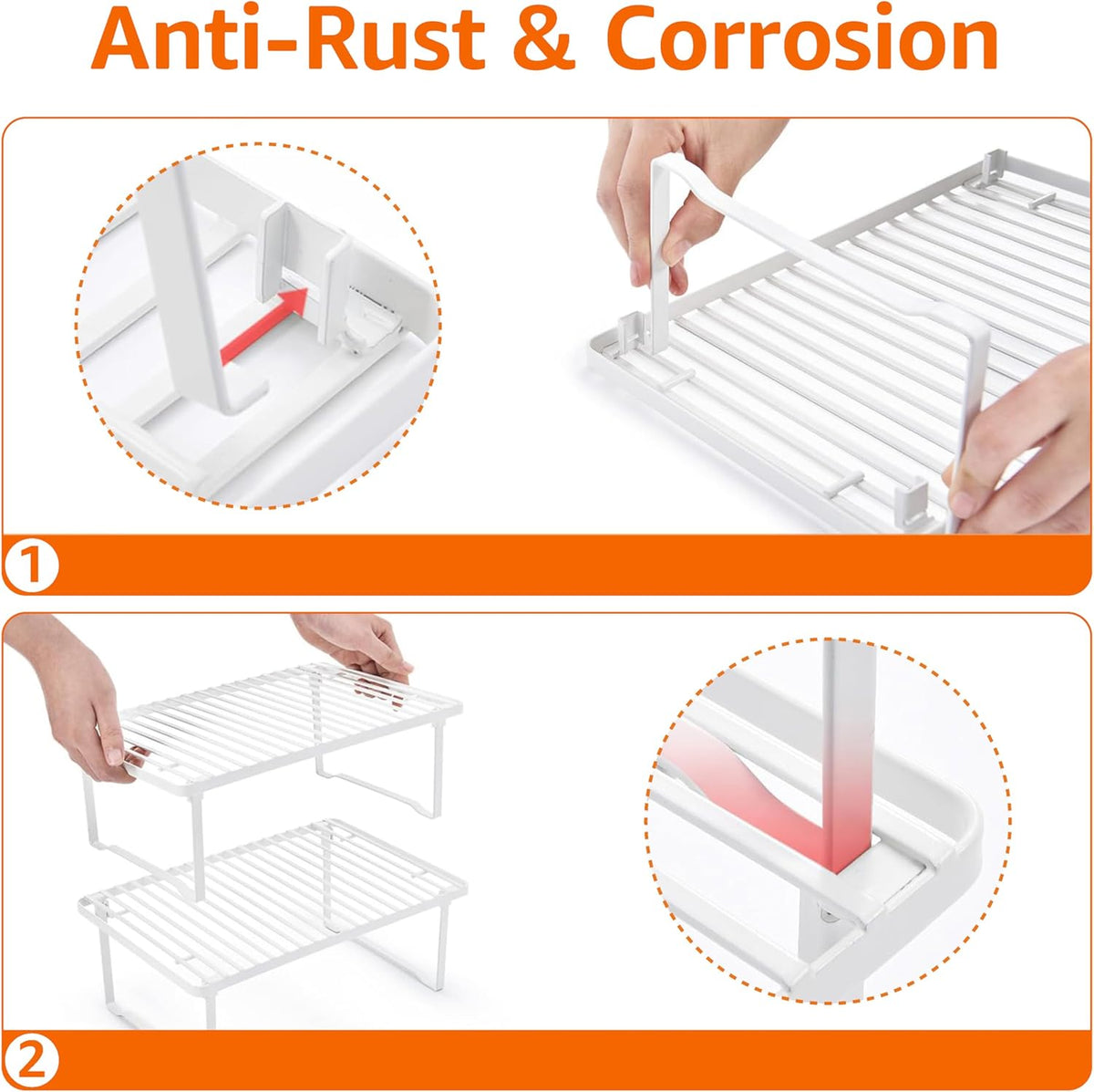 Stackable Cupboard Shelves, Pair — view 5
