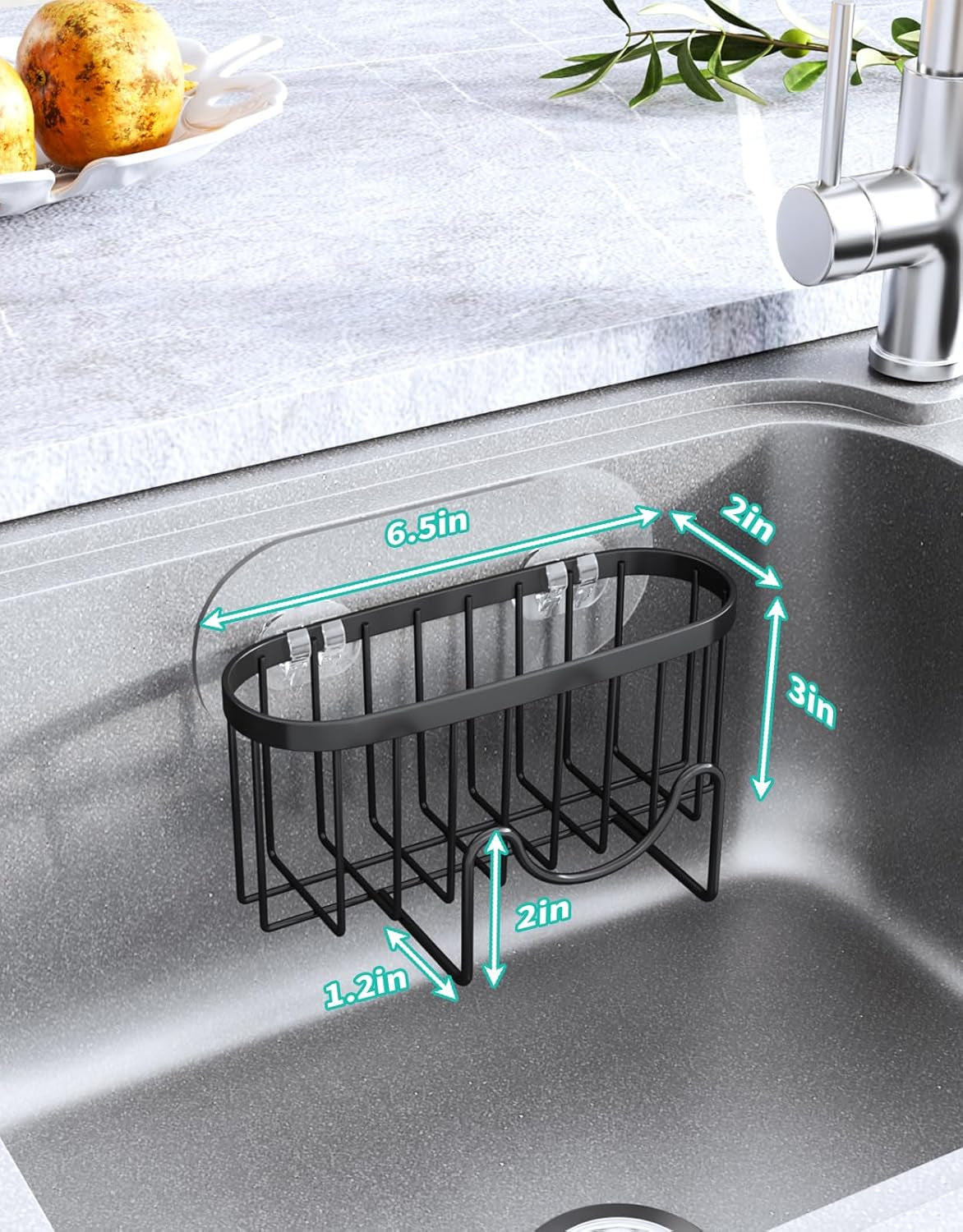 M-Shaped Sink Caddy, Stainless Steel — view 3