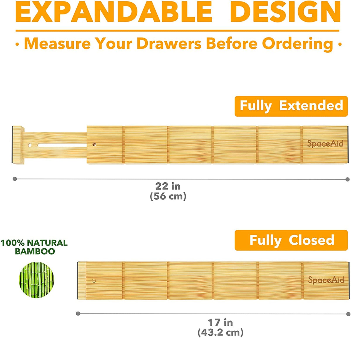 Bamboo Drawer Dividers with Labels, Set of 4 — view 5