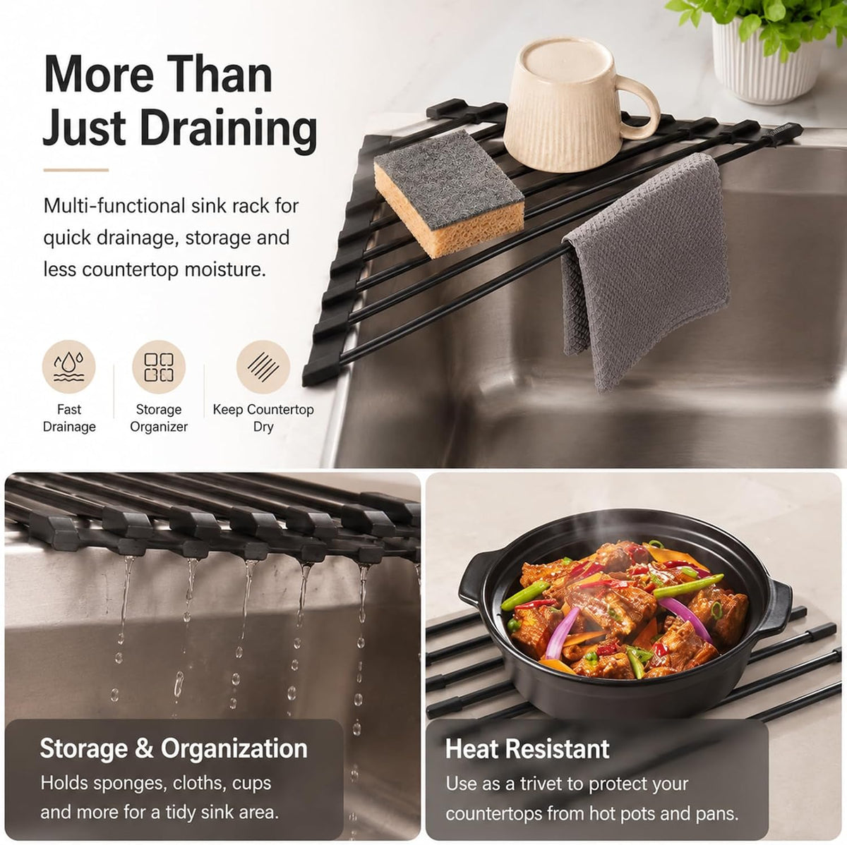 Also a trivet for a hot pan, and a place for sponges and cloths