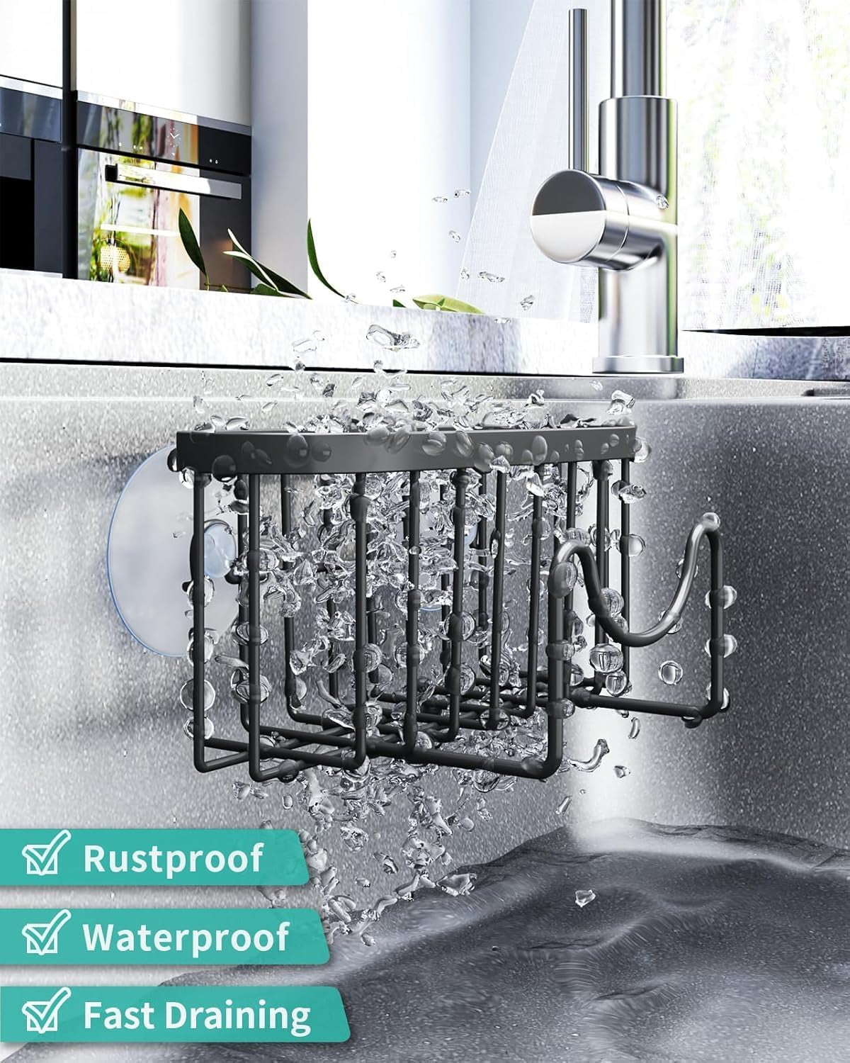 M-Shaped Sink Caddy, Stainless Steel — view 5