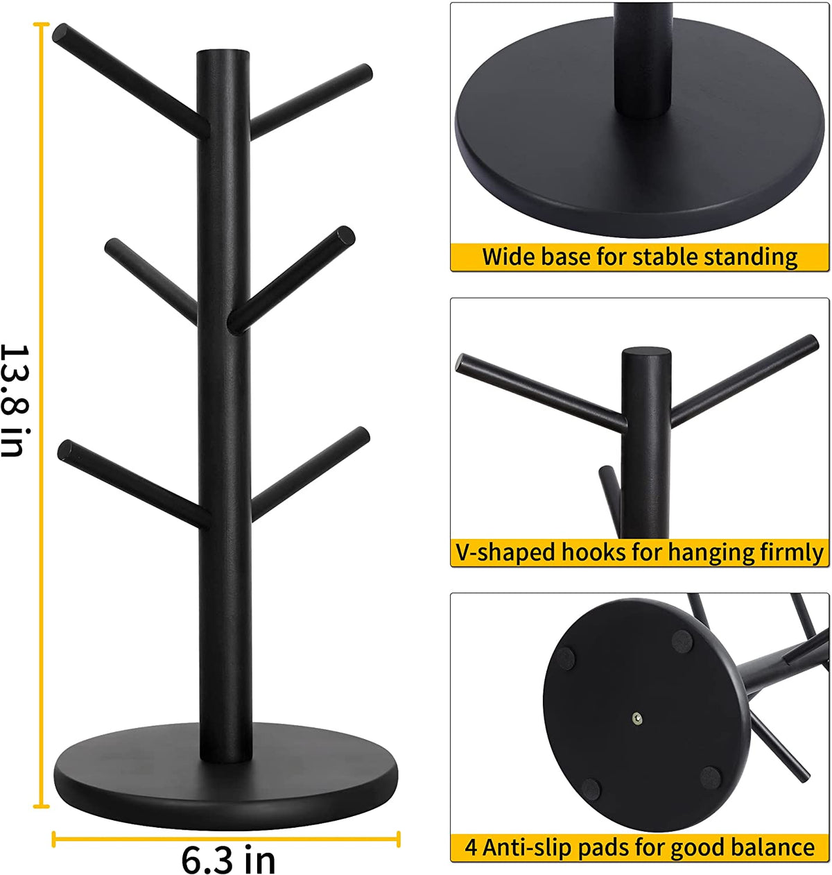 Mug Tree, 6 Hooks — view 7
