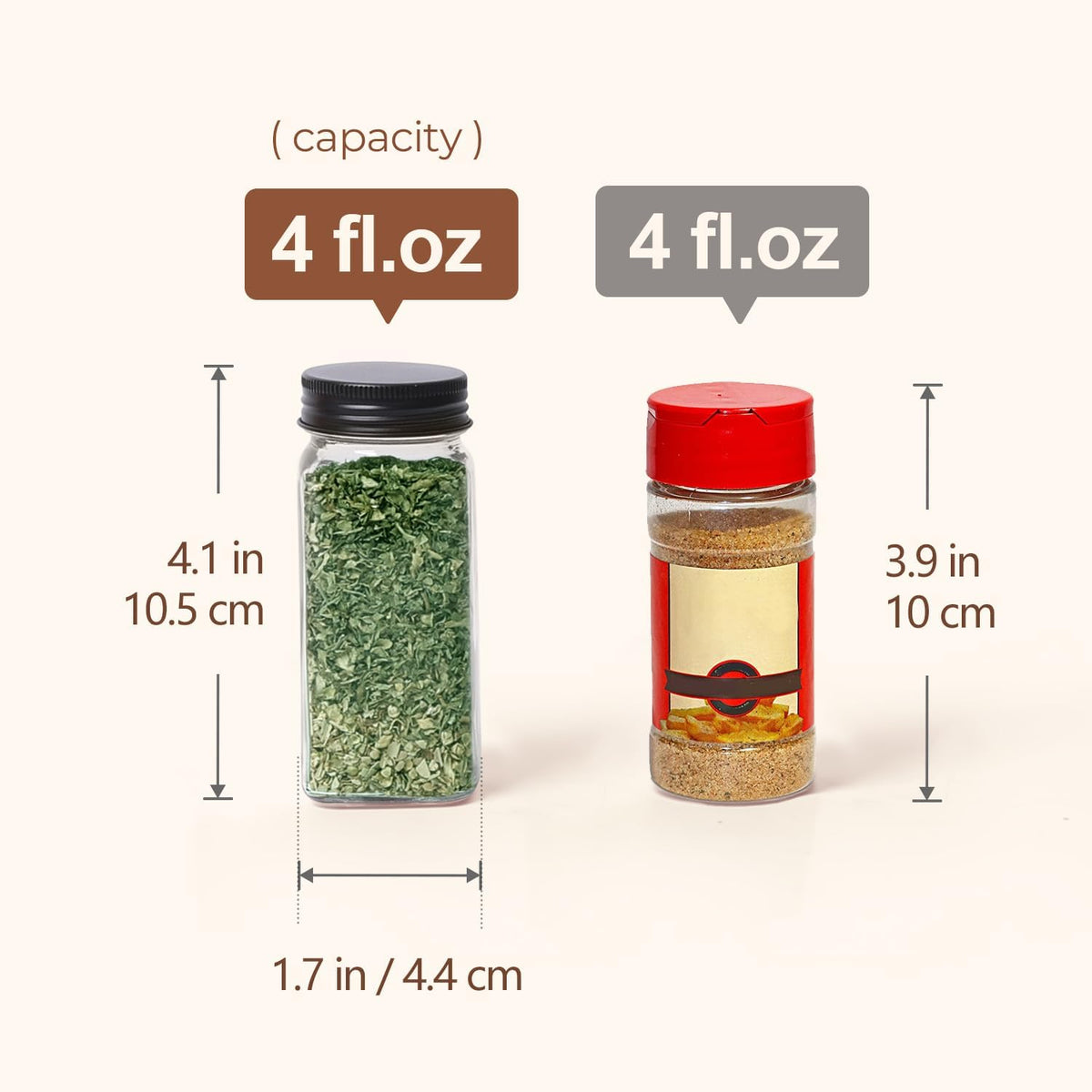 Glass Spice Jars with Shaker Lids, Set of 6 — view 5