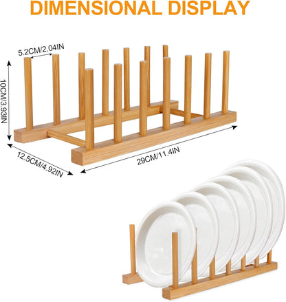 Bamboo Plate Rack, Pair — view 2