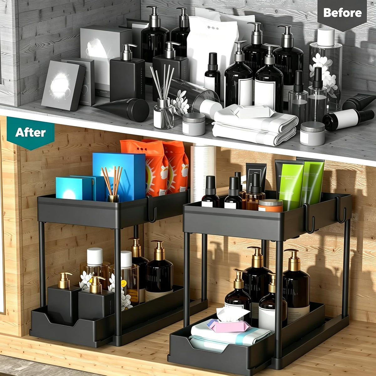 Under-Sink Organiser, 2 Tier · Pair — view 4