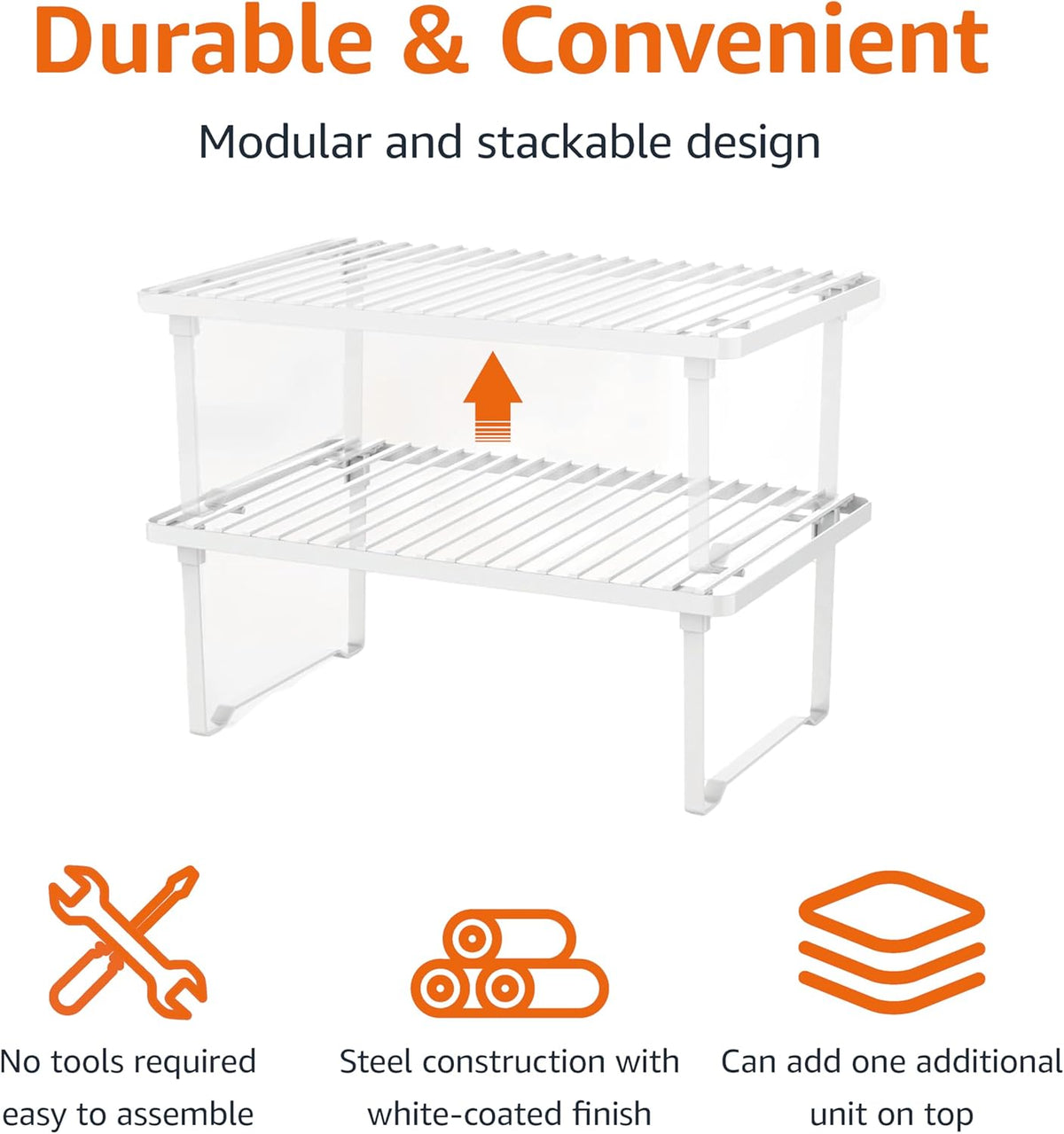 Stackable Cupboard Shelves, Pair — view 3