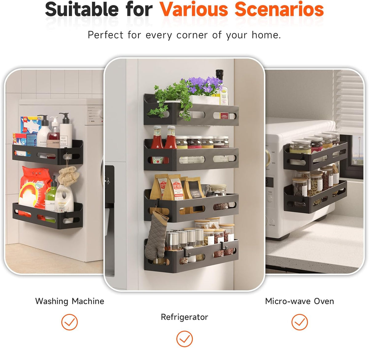 Magnetic Fridge Spice Racks, Set of 4 — view 6